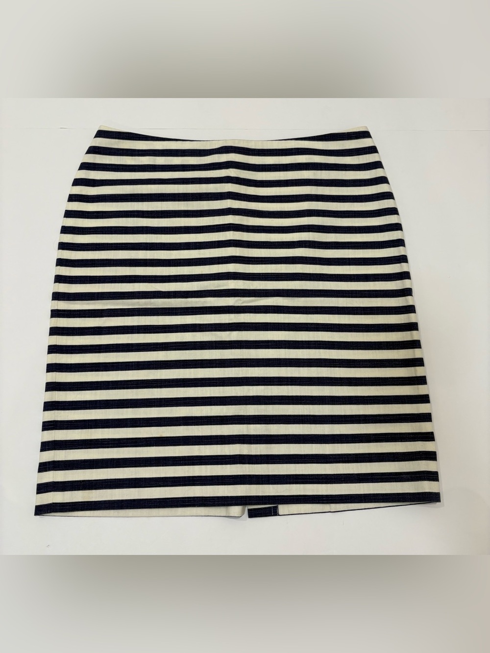 Talbots Navy and White Striped Pencil Skirt 10P